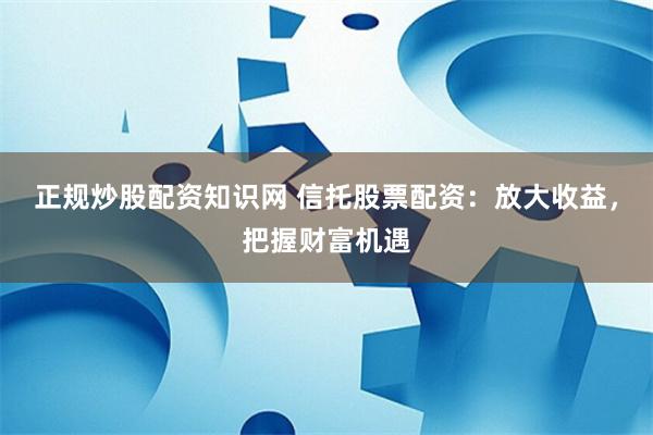 正规炒股配资知识网 信托股票配资：放大收益，把握财富机遇